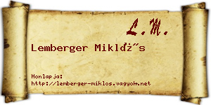 Lemberger Miklós névjegykártya