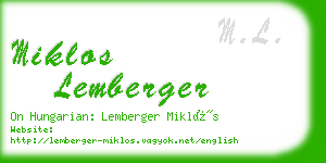 miklos lemberger business card